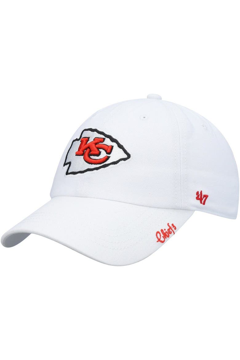 Women's '47 White Kansas City Chiefs Miata Clean Up Logo Adjustable Hat, Main, color, White