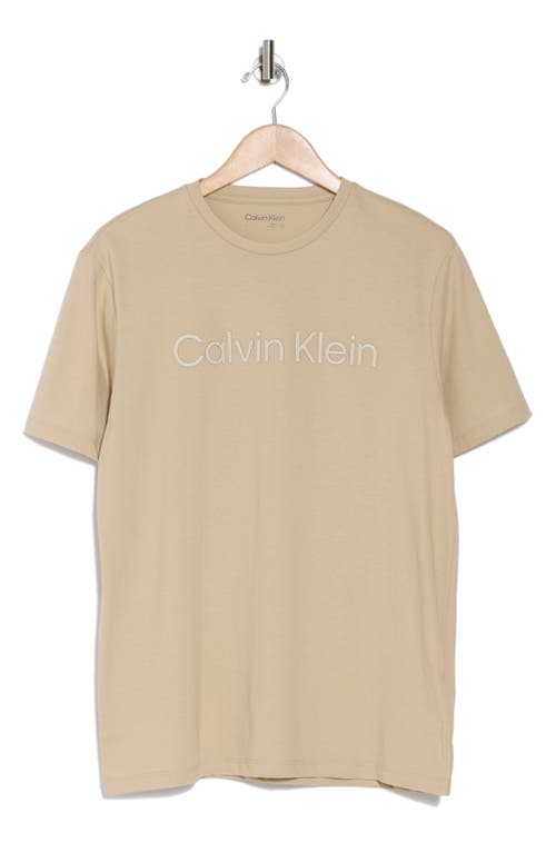 Calvin Klein Standard Logo Cotton Crewneck T-shirt In White Pepper