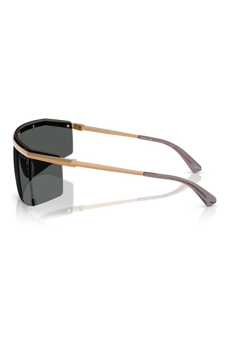 Palisades 145mm Shield Sunglasses, Alternate, color, BEIGE GOLD / DARK GREY SOLID