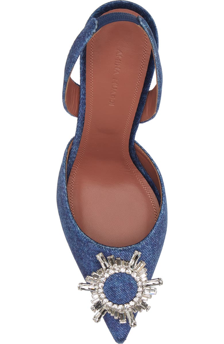 Amina Muaddi Begum Crystal Pointed Toe Slingback Pump, Alternate, color,