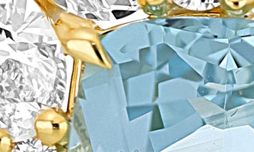 Bony Levy Aquamarine & Diamond Cluster Stud Earrings In 18k Yellow Gold