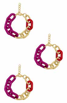 Adornia Set of 3 Chunky Chain Bracelets