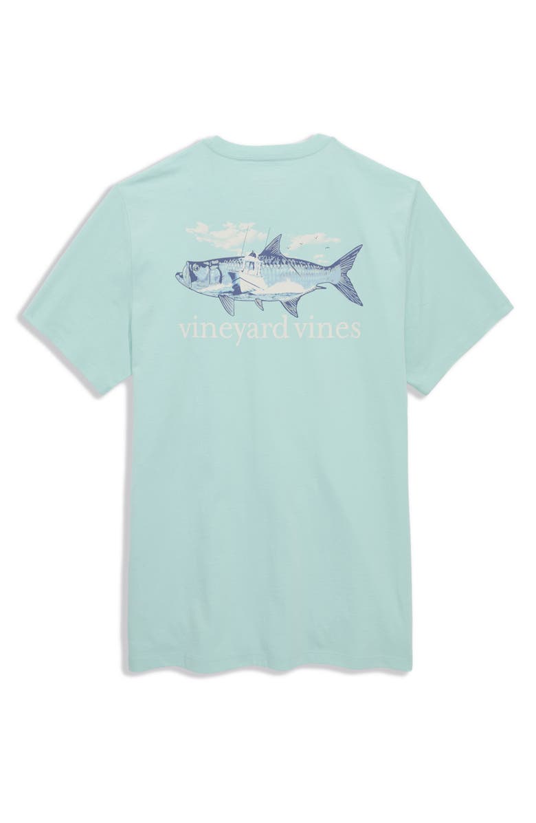vineyard vines Santa Beach Send Beer Pocket Graphic T-Shirt, Alternate, color, Mangrove Mint