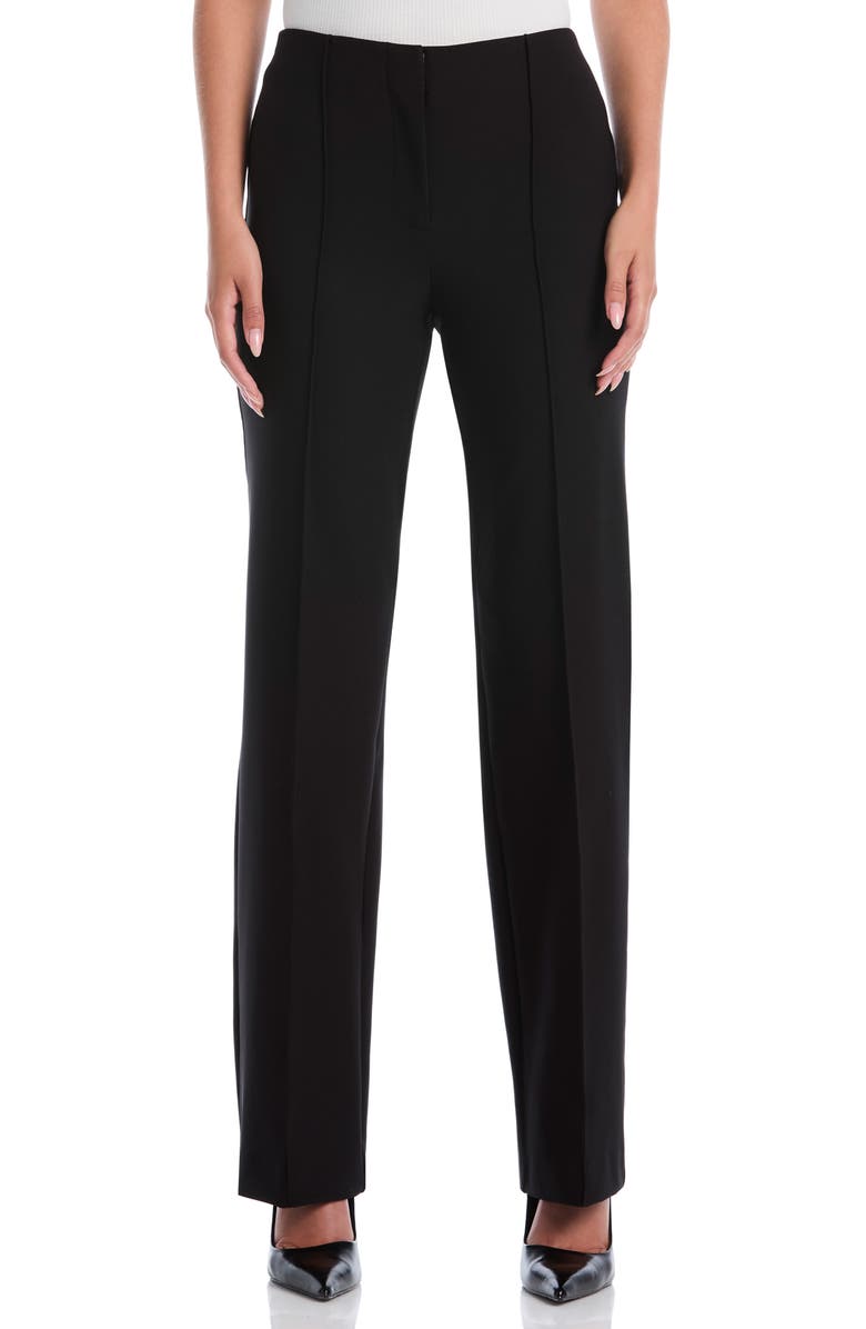 Laundry by Shelli Segal Tech Double Weave Pants, Main, color, Black