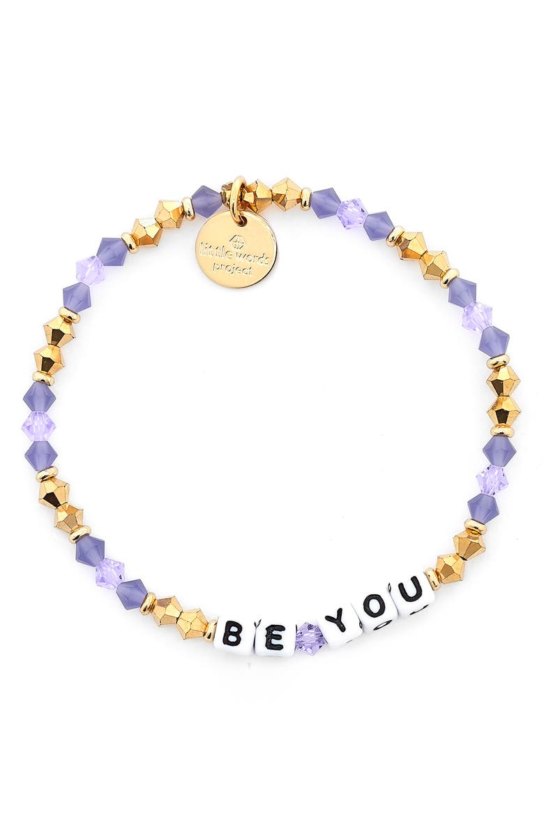 Little Words Project Be Yourself Beaded Stretch Bracelet, Main, color, 