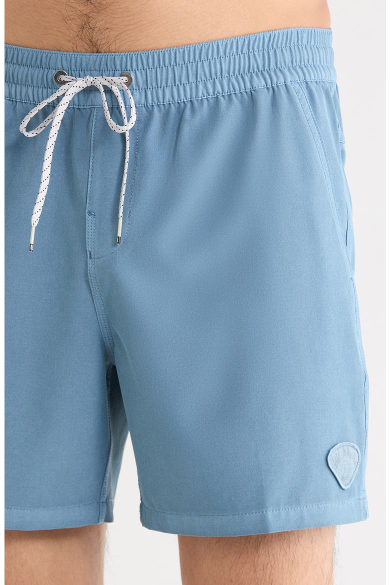 Every Other Day Wave Washed Layback Swim Trunks, Alternate, color, BLUE FOG
