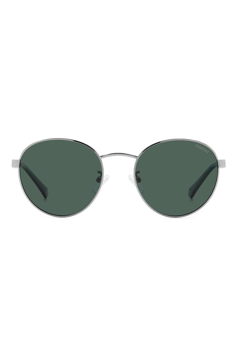 52mm Polarized Round Sunglasses, Alternate, color, RUTHENIUM/ GREEN POLARIZED