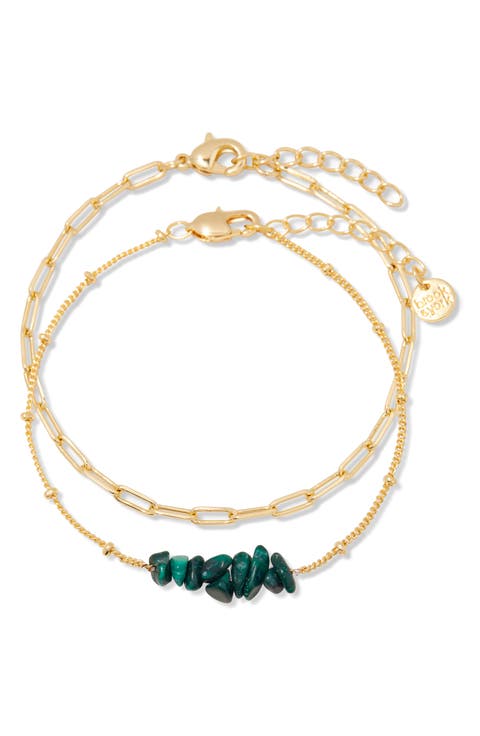 Alex Stacked Bead & Link Bracelet Set