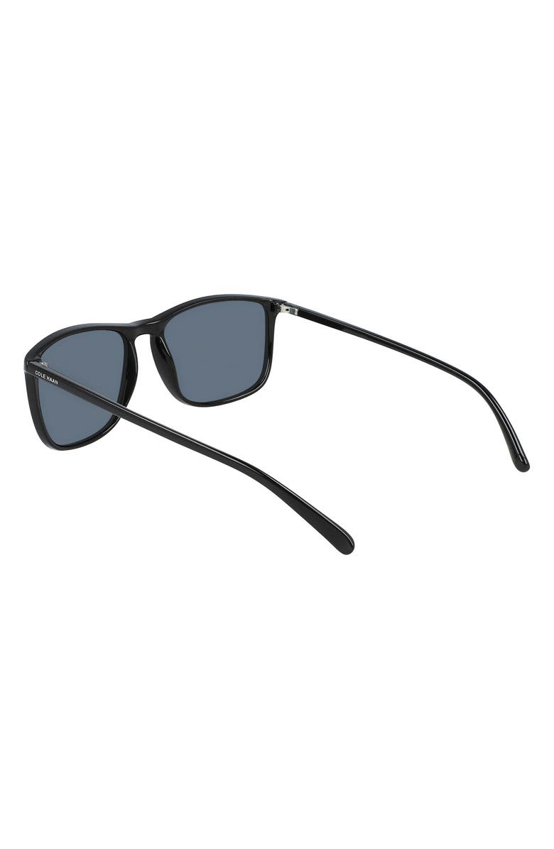 Cole Haan 56mm Polarized Square Sunglasses, Alternate, color, Black