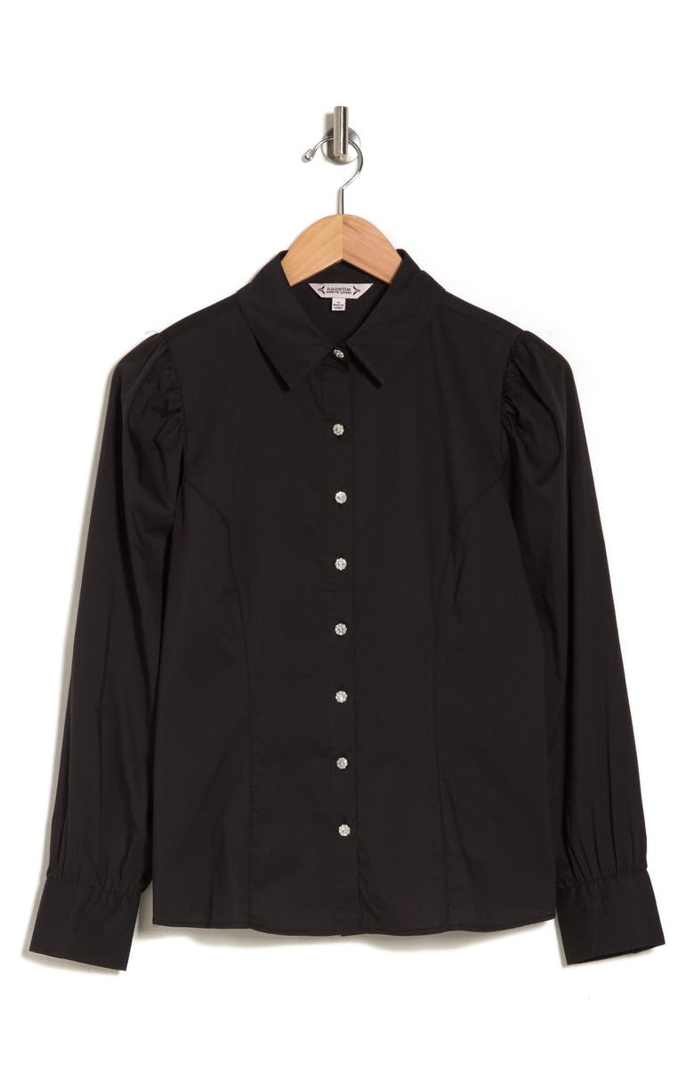 Nanette Lepore Crystal Button-Up Shirt, Alternate, color,