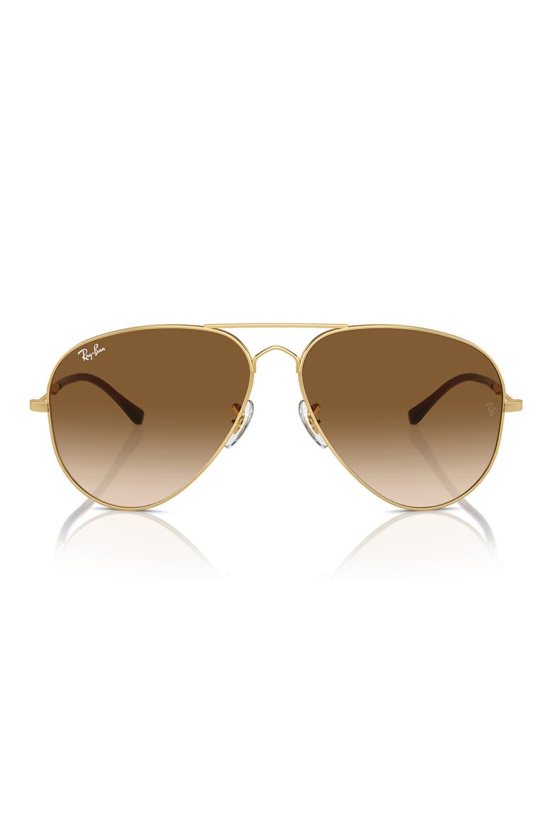 Old Aviator 58mm Gradient Sunglasses, Main, color, GOLD FLASH