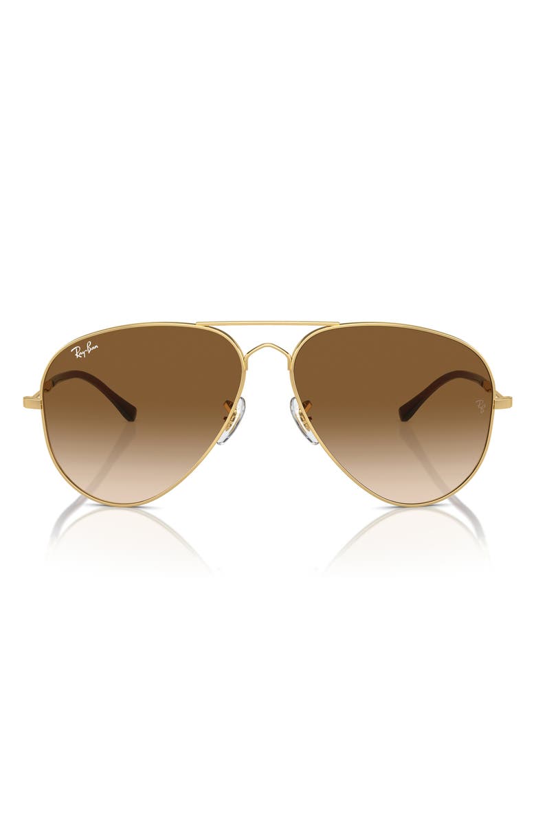 Ray-Ban Old Aviator 58mm Gradient Sunglasses, Main, color, Gold Flash