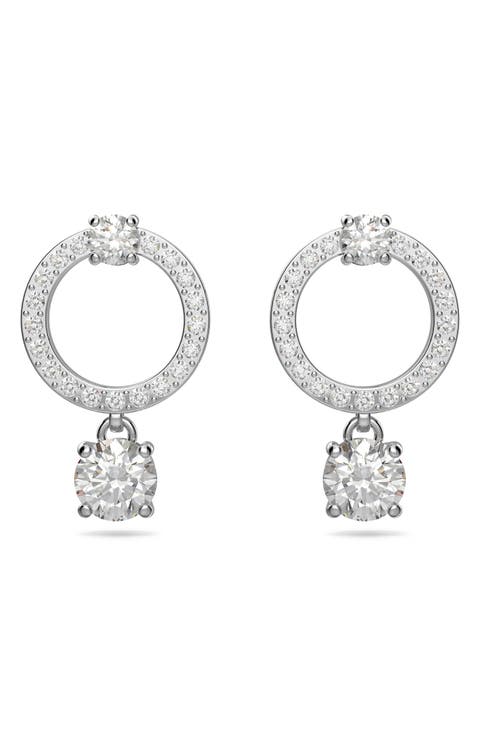 Constella Swarovski Crystal Circle Stud Earrings