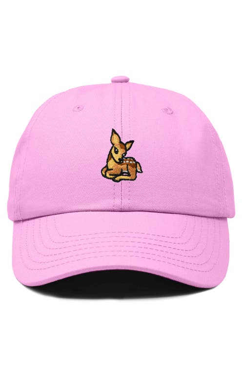 Dalix Fawn Embroidered Outdoor Cap In Light Pink