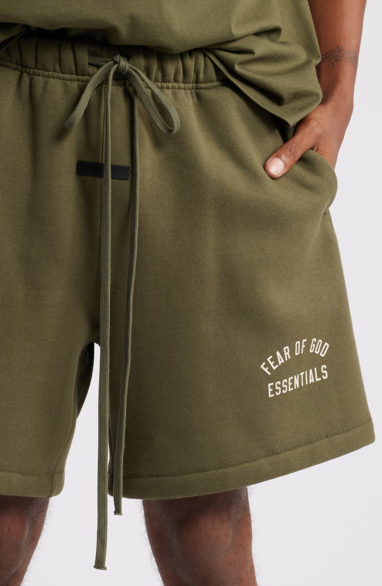 Fear of God Essentials Cotton Blend Fleece Soccer Sweat Shorts, Alternate, color, 