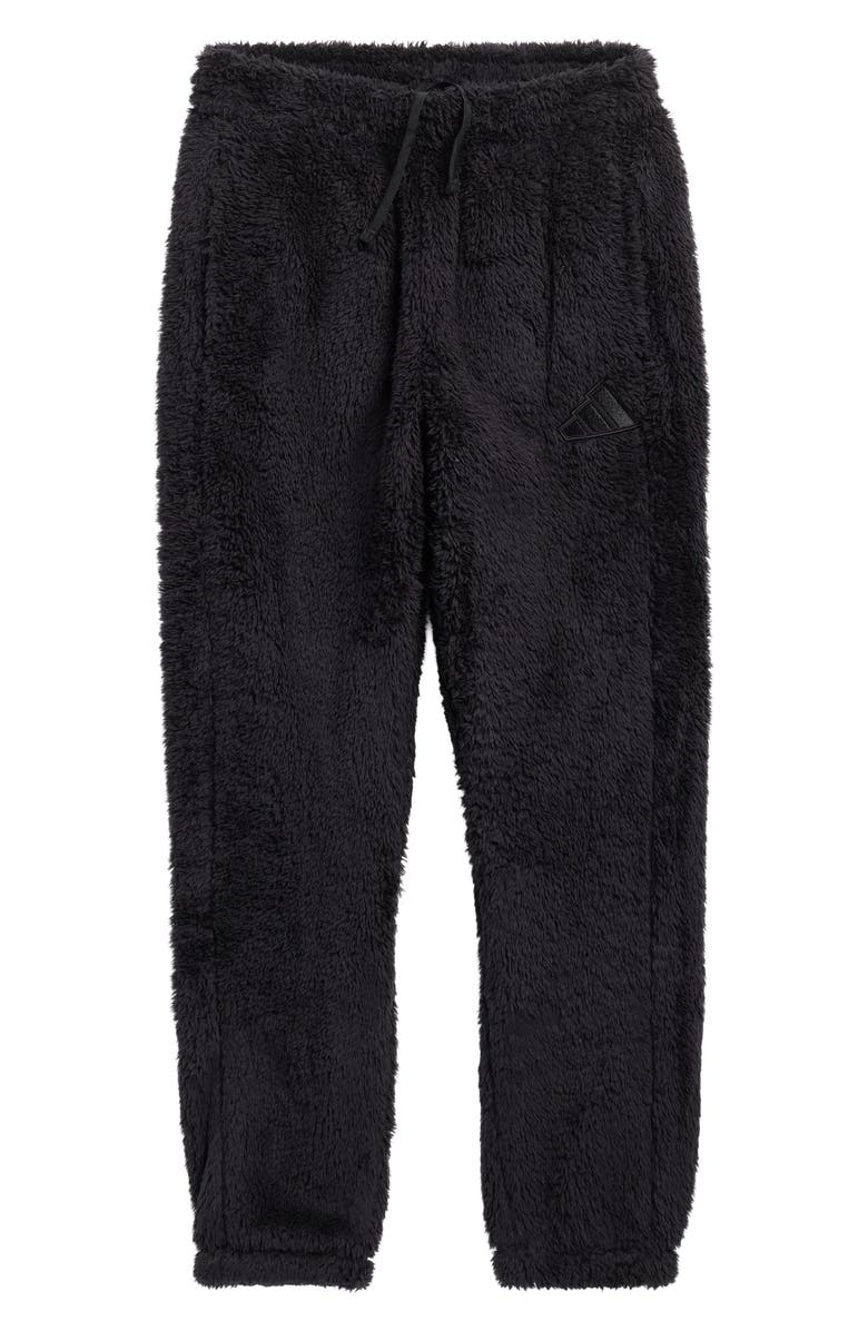 adidas Kids' Faux Shearling Joggers, Main, color, Black