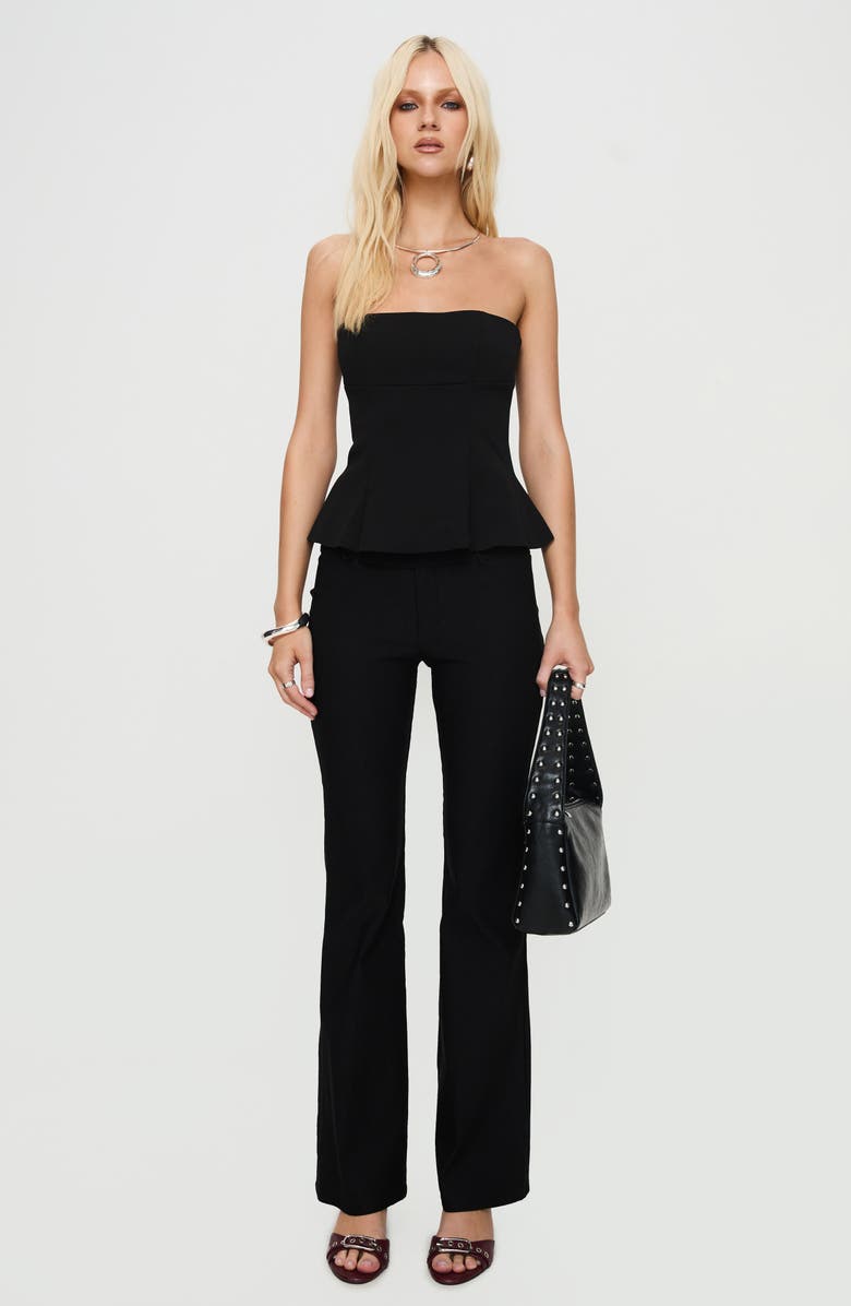 Princess Polly Baudelaire Strapless Corset Peplum Top, Alternate, color, Black