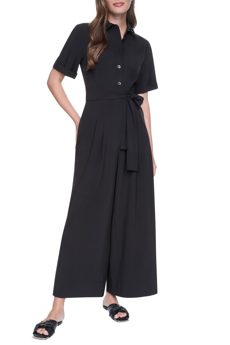 Wide Leg Jumpsuit, Main, color, BLACK