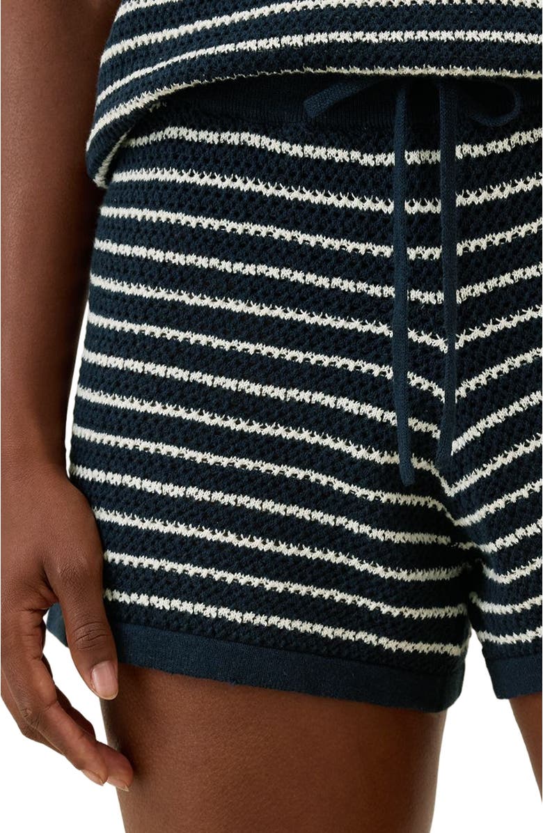 Pact Beachside Linen Crochet Short Made with Organic Cotton, Alternate, color, Capri Stripe