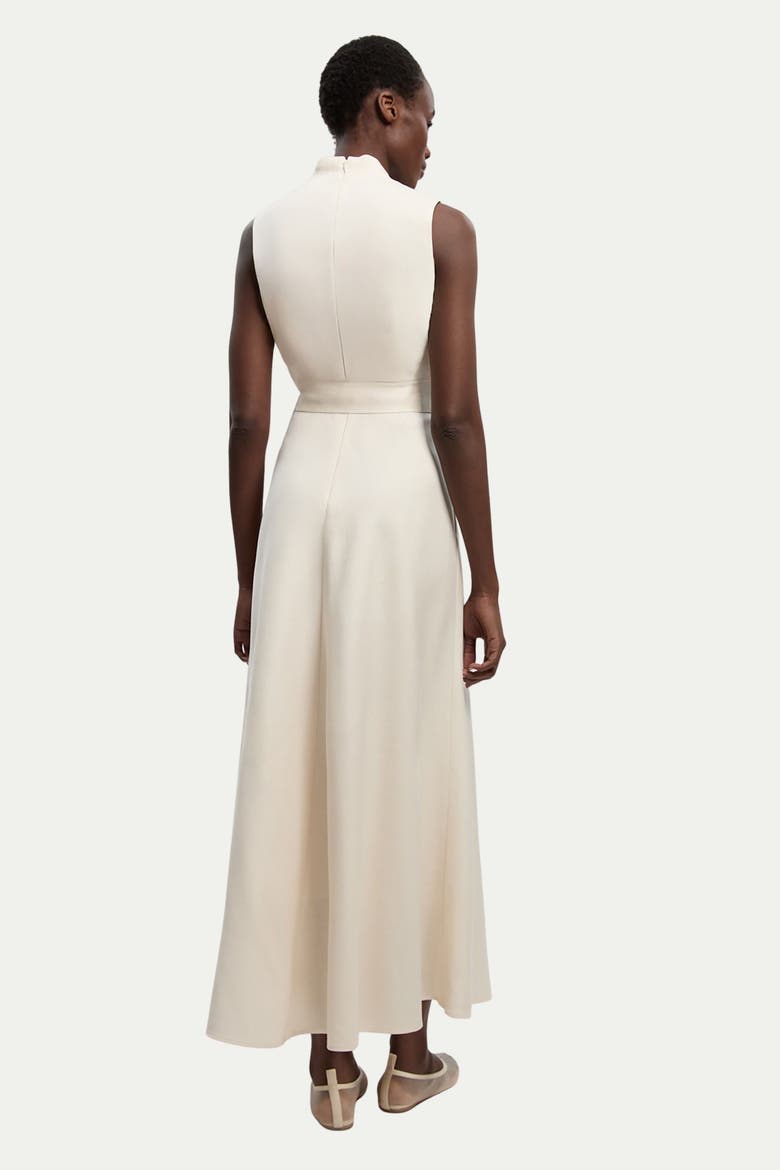 Tailored Linen Wrap Maxi Dress, Alternate, color, Ivory