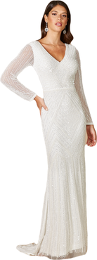LARA New York Finley Sheer Sleeve Wedding Gown