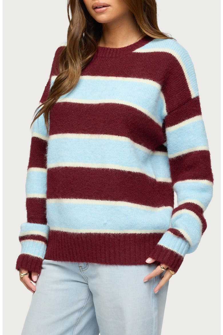 Conrad Stripe Sweater, Alternate, color, BURGUNDY-AND-BLUE