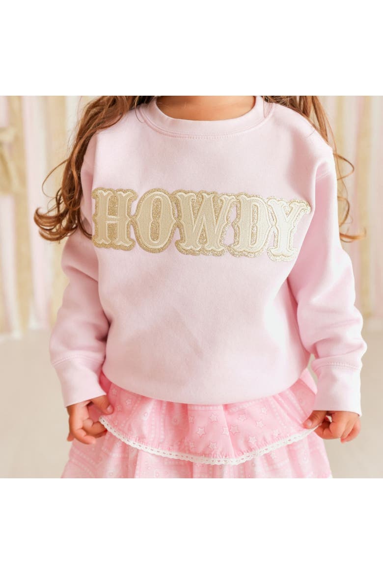 Howdy Patch Western Sweatshirt, Alternate, color, Ballet Pink