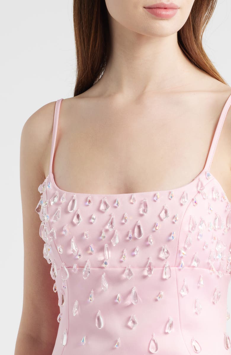 Delfi Collective Diane Crystal Embellished Cocktail Minidress, Alternate, color, Petal Pink