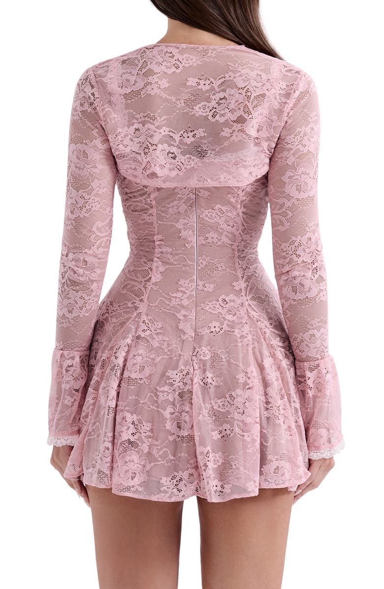 HOUSE OF CB Alice Underwire Lace Minidress & Bolero, Alternate, color, Crystal Rose