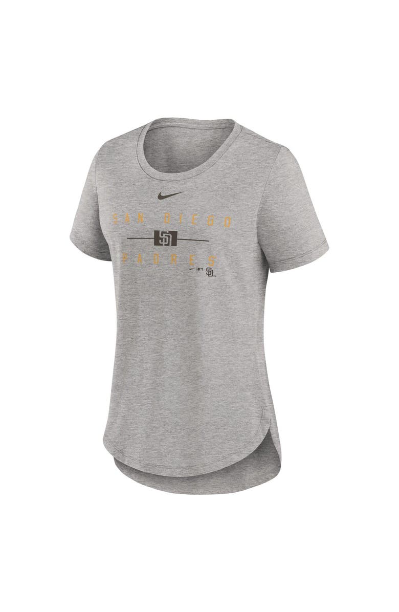 Nike Women's Nike Heather Charcoal San Diego Padres Knockout Team Stack Tri-Blend T-Shirt, Alternate, color, 