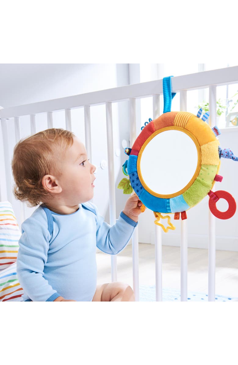 HABA Rainbow Baby Mirror for Tummy Time - Developmental Infant Toy for 6-12 Months - Baby Sensory Toy for Baby Gifts 6 Months and Up, Alternate, color, Multi