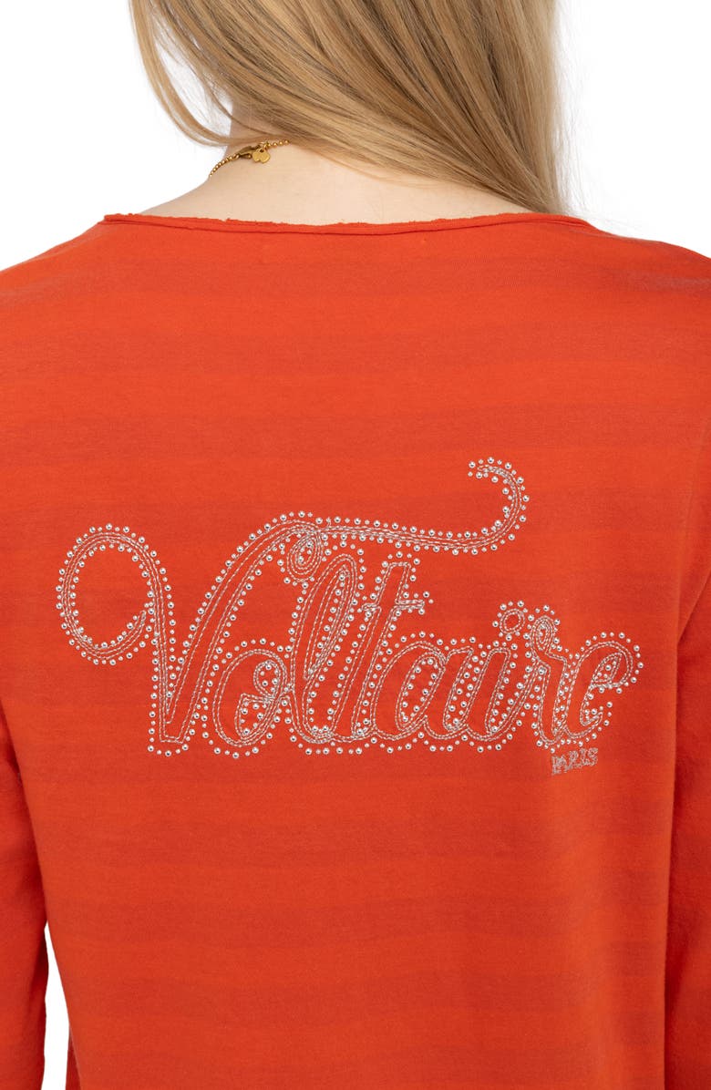 Zadig & Voltaire Tunisien Voltaire Stripe Top, Alternate, color, Spice