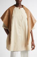 Max Mara Garza Cotton Cape with Removable Scarf