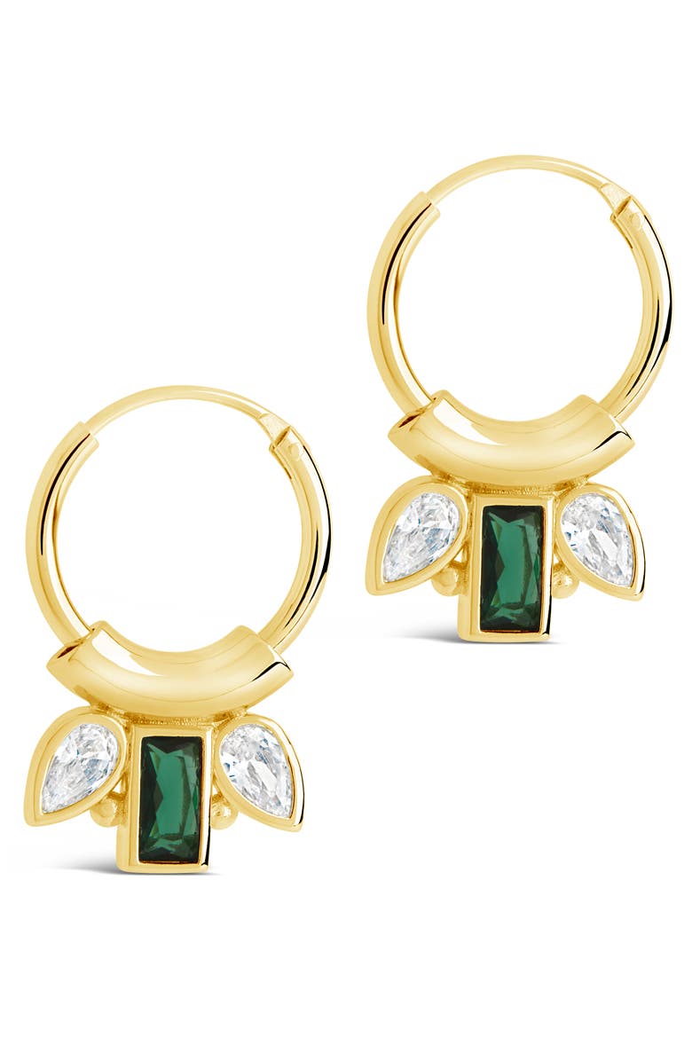Helena CZ Hoop Earrings, Alternate, color, GOLD