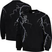 PLEASURES Men's PLEASURES  Black Boston Red Sox Lightning Crewneck Pullover Sweatshirt