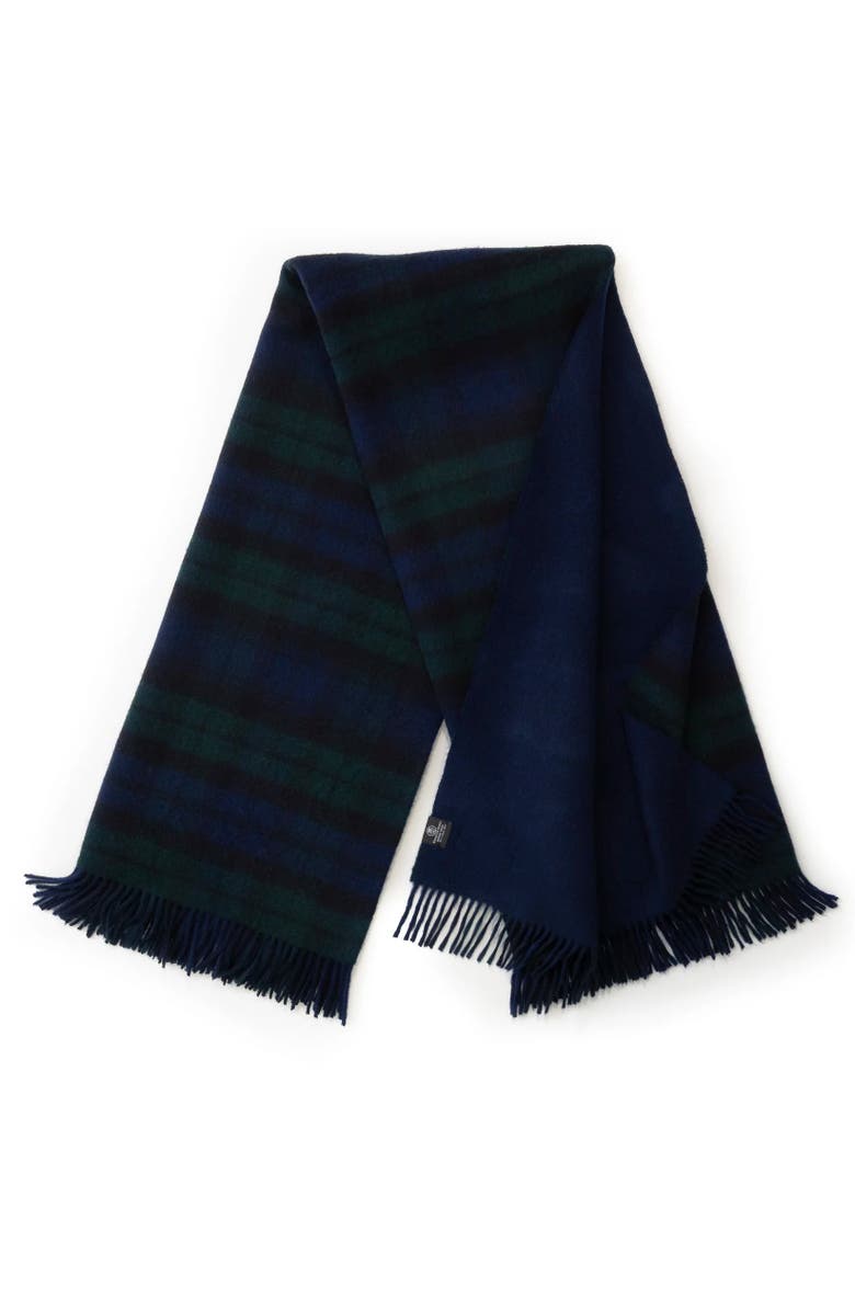 Prince of Scots Double Merino Wool Reversible Throw, Alternate, color, Black Watch