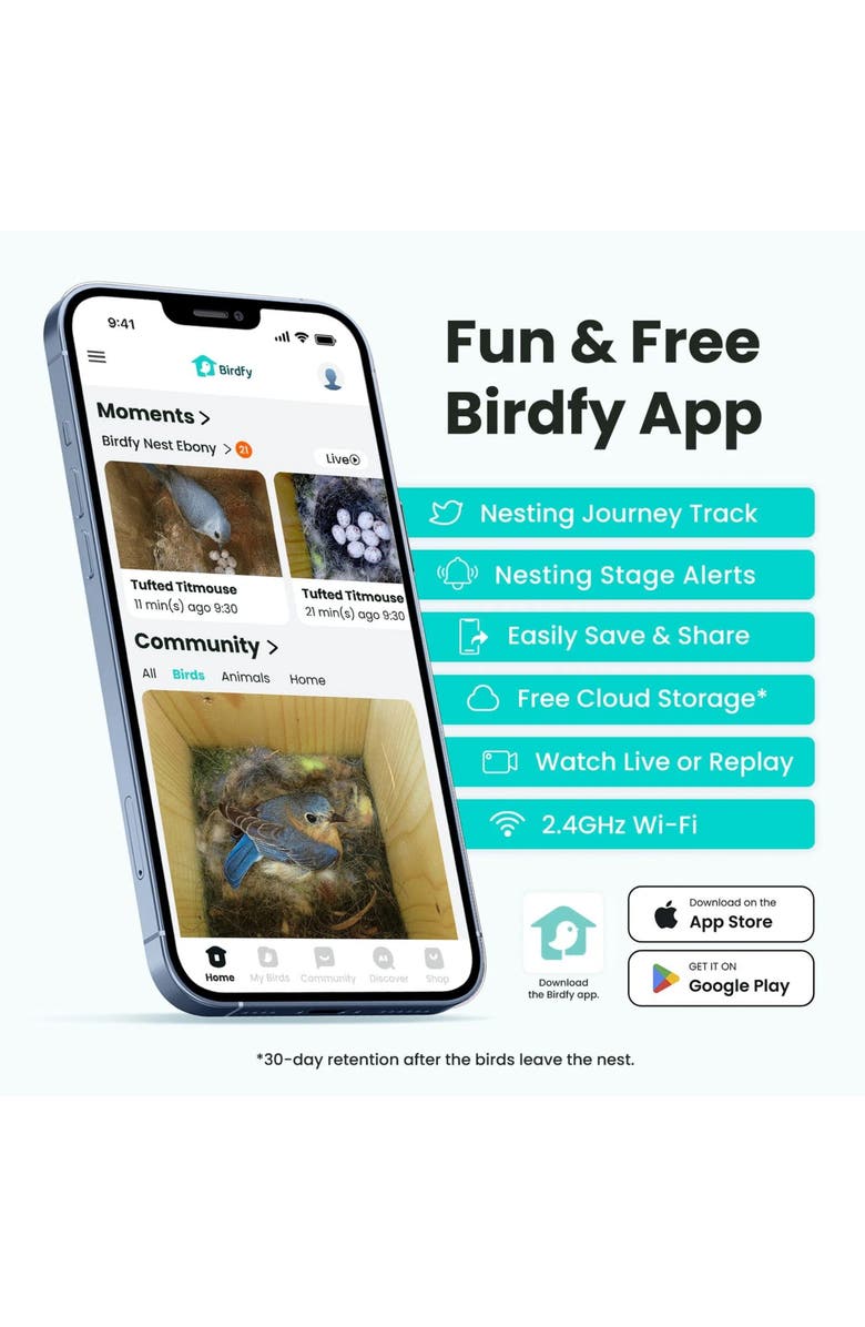 Birdfy Ebony Wooden Smart Bird Nes, Alternate, color, Wood/ Ebony