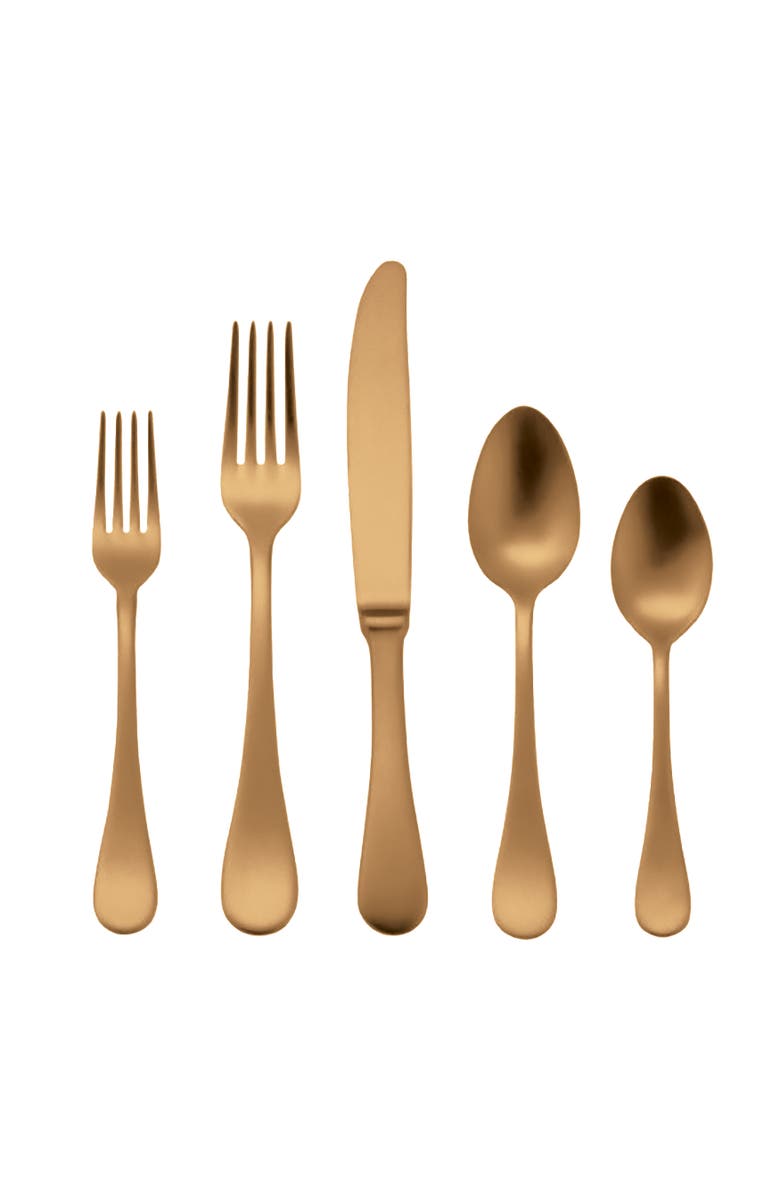 Mepra Brescia Flatware Set - 5 Pieces, Main, color, Ice Gold