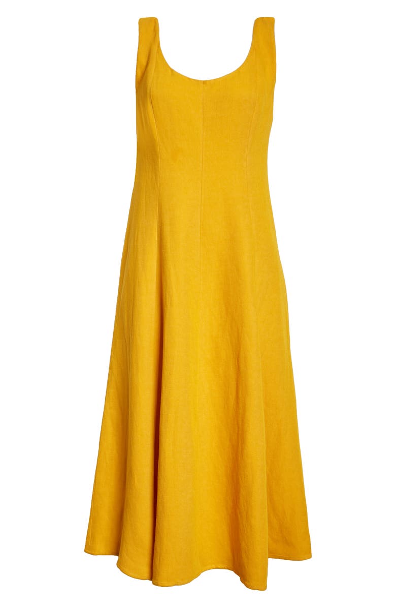 Vince Panelled Sleeveless Midi Dress, Alternate, color, Papaya