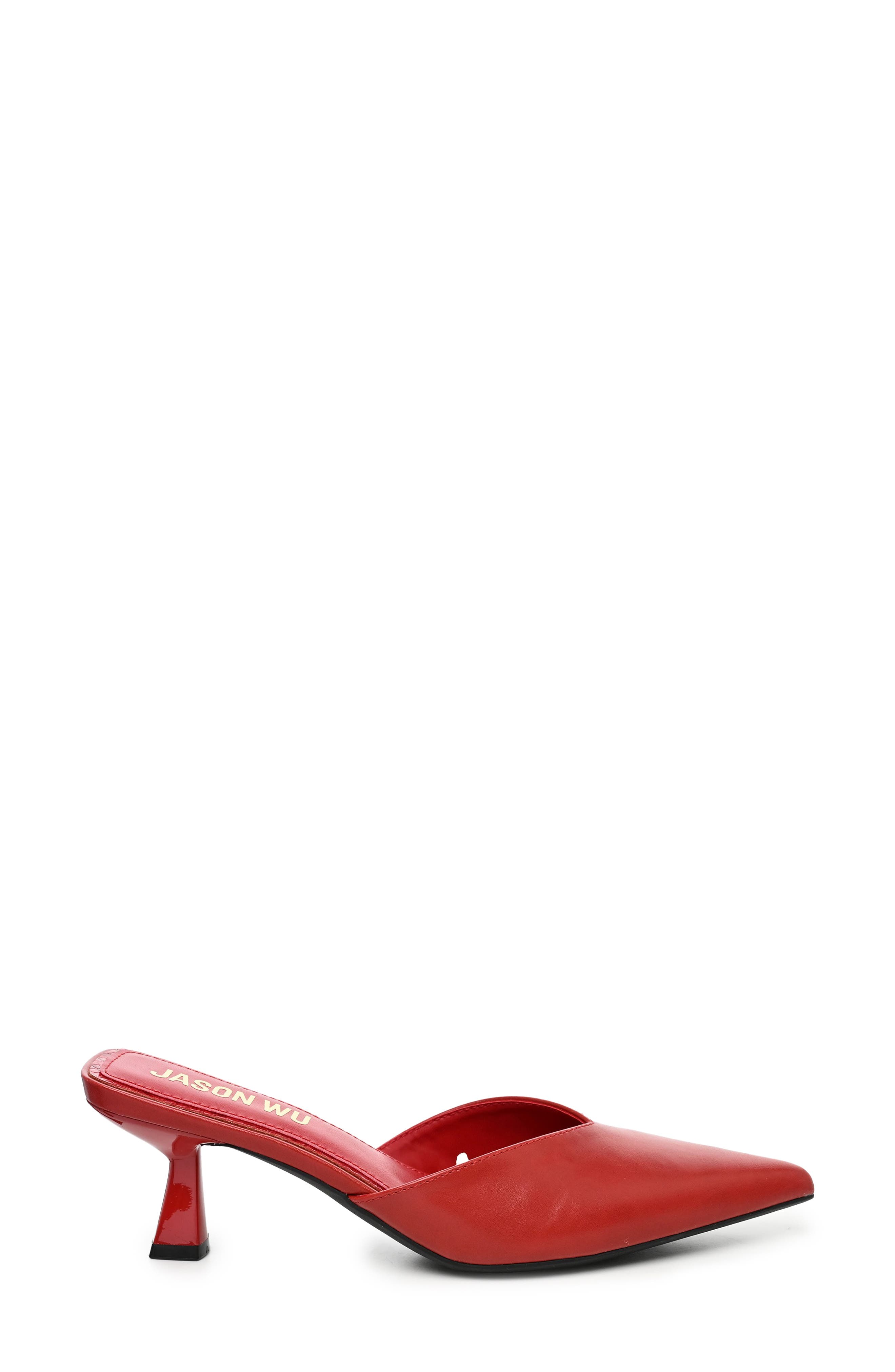 Pointed Toe Mule, Alternate, color, RED