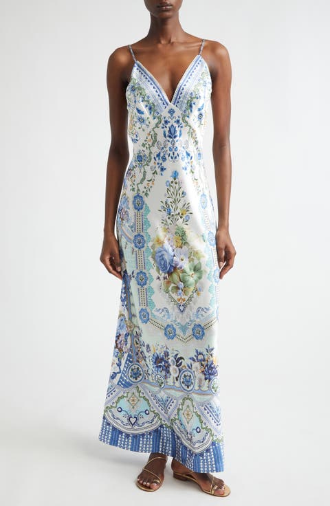 My Homespun Heart Bias Cut Silk Satin Maxi Slipdress