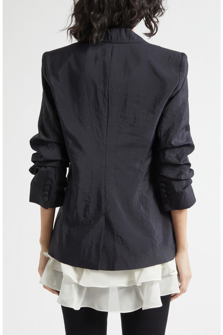 Khloe Tumbled Woven Blazer, Alternate, color, BLACK