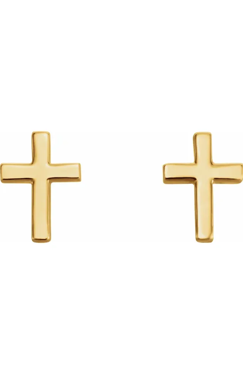 Balacia Cross Earrings 14k Gold, Alternate, color, Yellow Gold