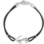 EFFY Anchor Charm Leather Bracelet