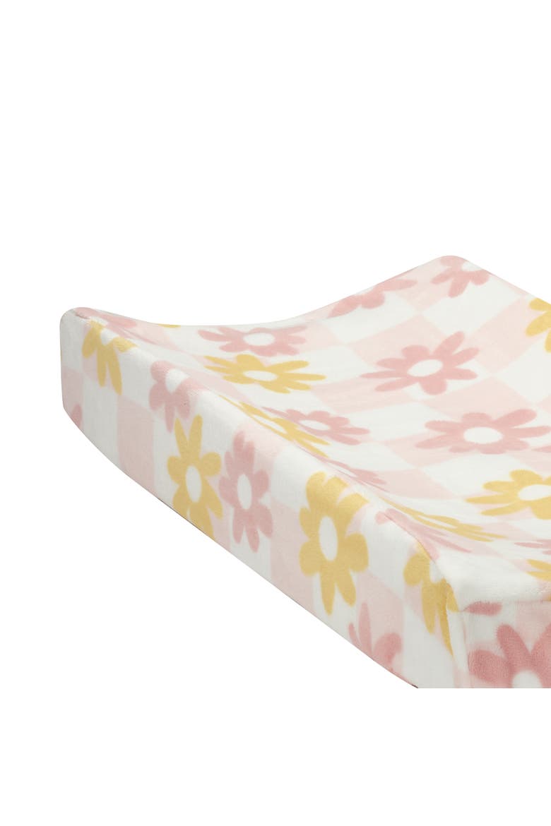 Daisy Dreams Checkered Soft Luxury Changing Pad Cover, Alternate, color, Pink