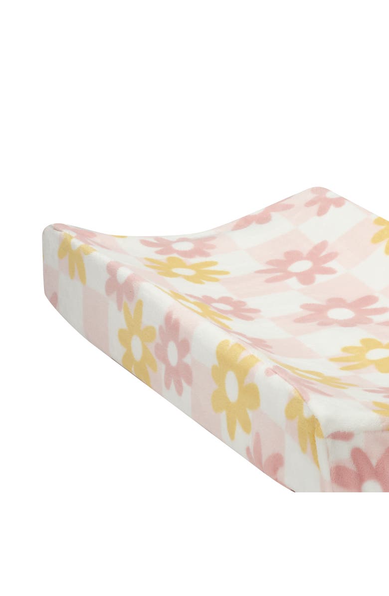 Lambs & Ivy Daisy Dreams Checkered Soft Luxury Changing Pad Cover, Alternate, color, Pink