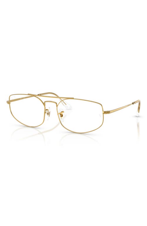 Ray Ban Ray-ban 58mm Irregular Optical Glasses In Yellow