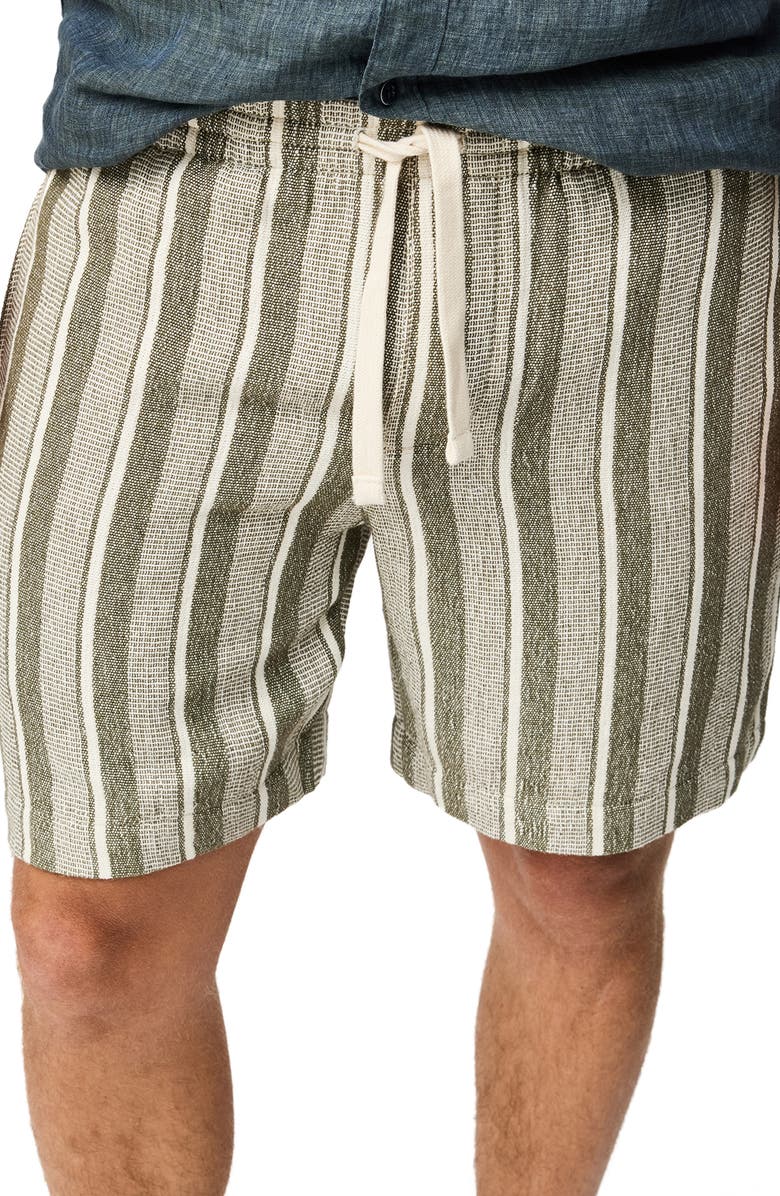 Rodd & Gunn The Laurels Stripe Cotton Blend Drawstring Shorts, Alternate, color, Sage