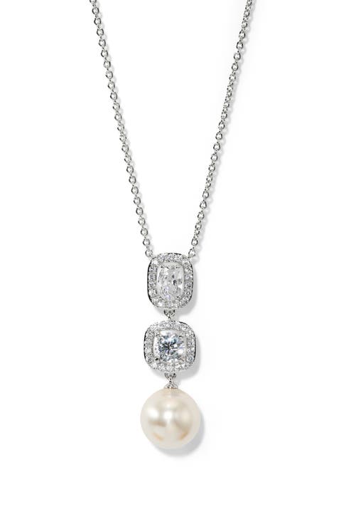 Under the Sea Cubic Zirconia & Faux Pearl Pendant Y-Necklace