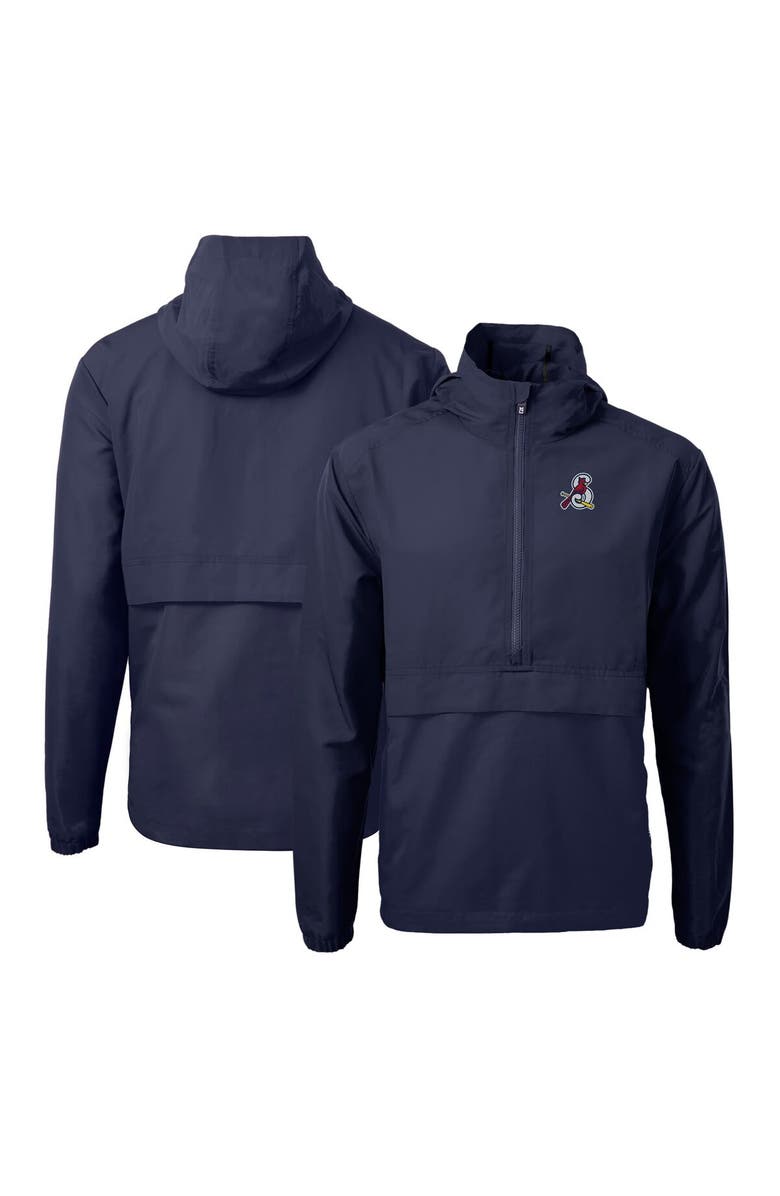 Cutter & Buck Men's Cutter & Buck  Navy Springfield Cardinals  Charter Eco Recycled Half-Zip Anorak Jacket, Main, color, 